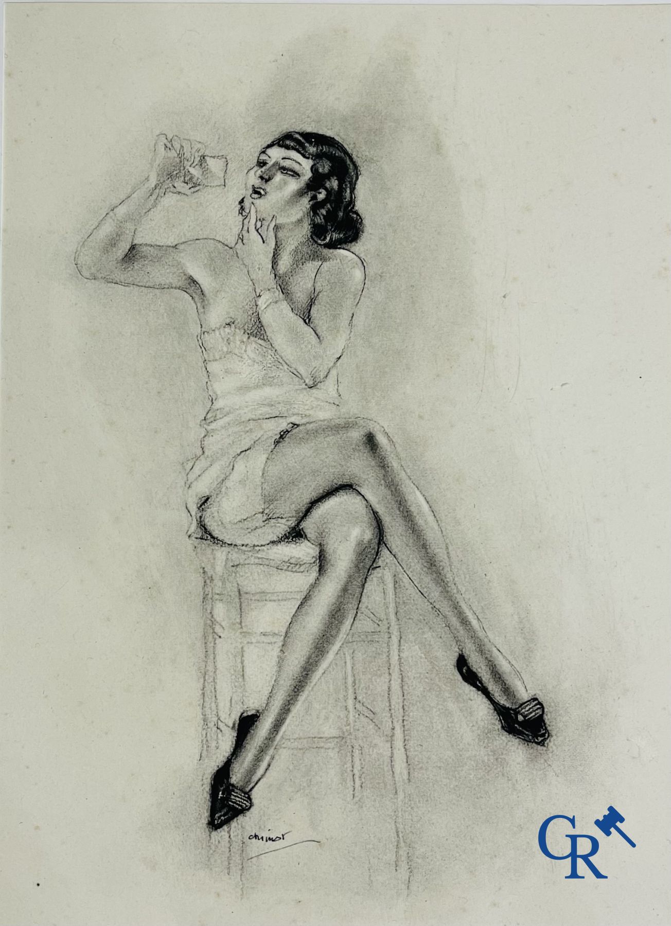 Chimot Edouard (Lille 1880 - Paris 1959) 3 drawings in East Indian ink.