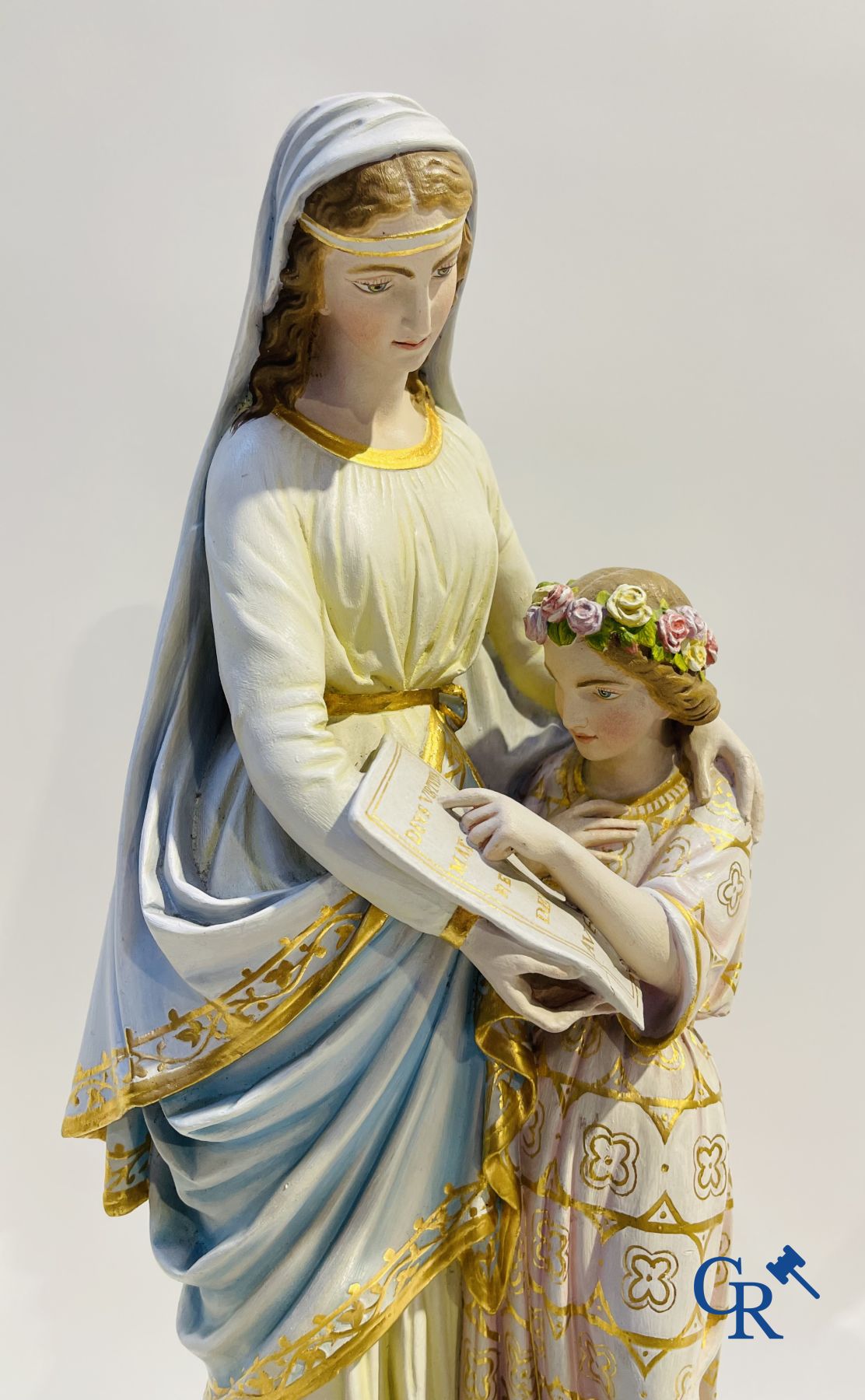 A various lot holy water barrels, shrines and others in porcelain and biscuit.