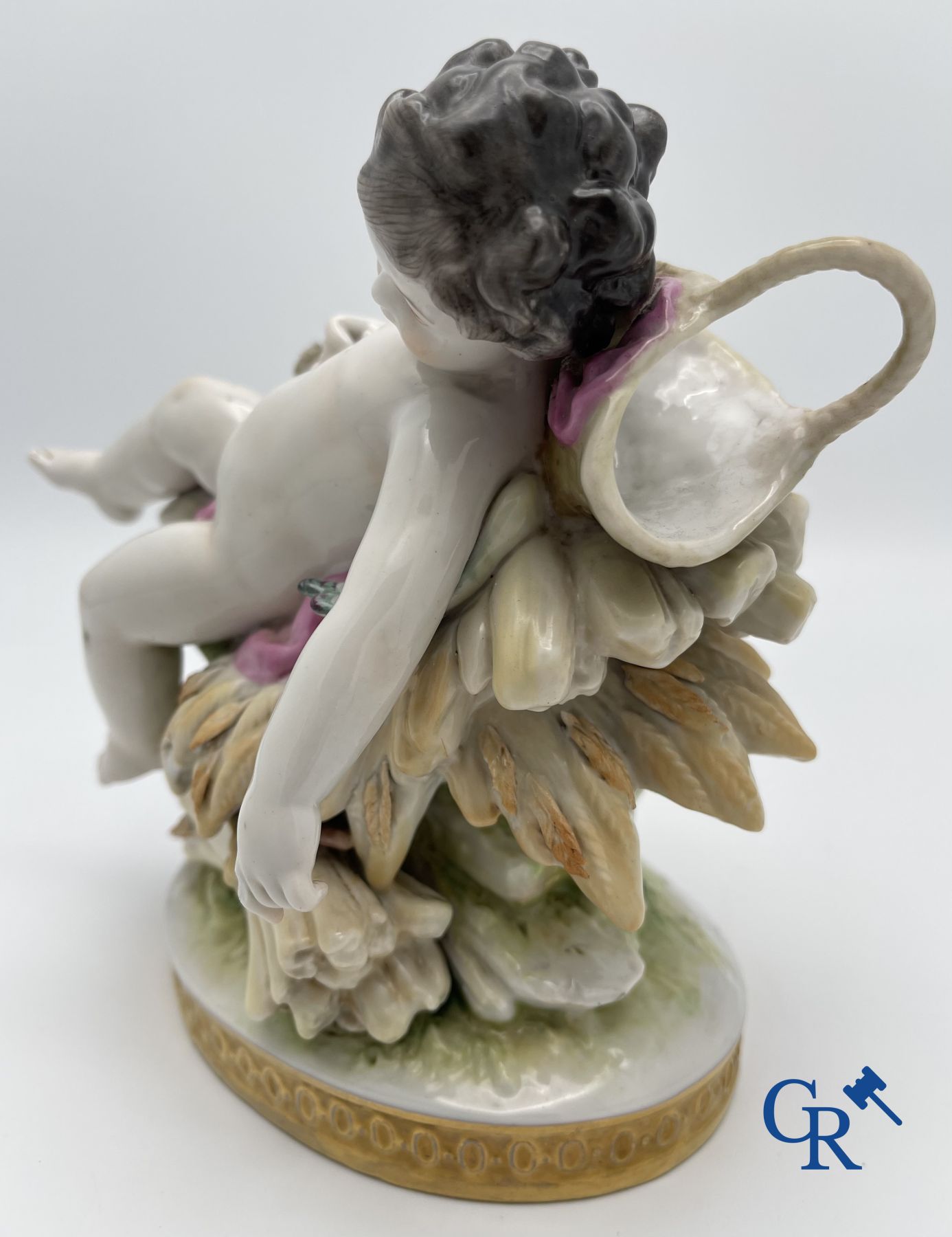 Volkstedt Rudolstadt: Lying cupid. Marked.