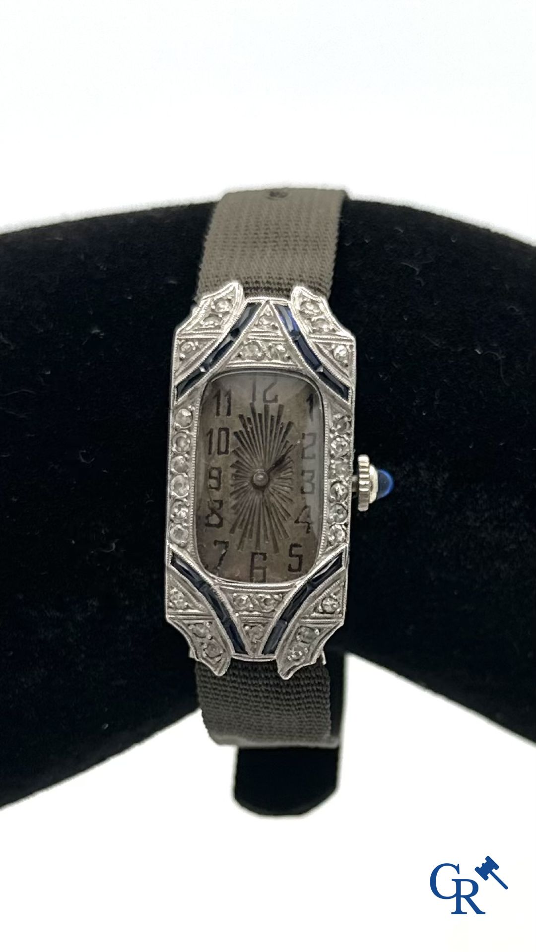 Bijoux - Horloge: Montre de dame Art deco en Platine.