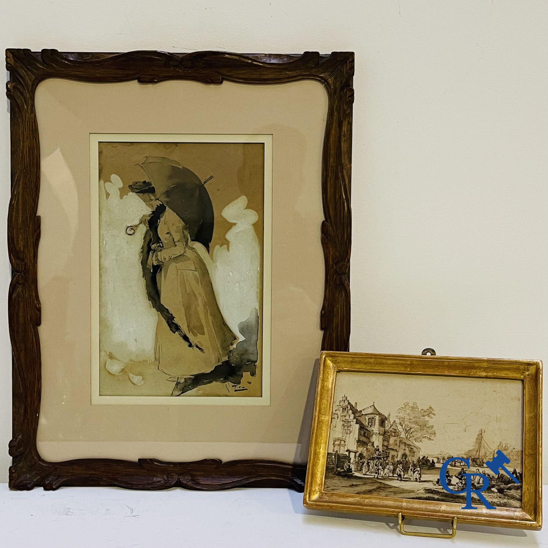 Louis Tits, aquarelle et gouache sur papier, dessin à la plume, école française ou hollandaise, début XIXe siècle.