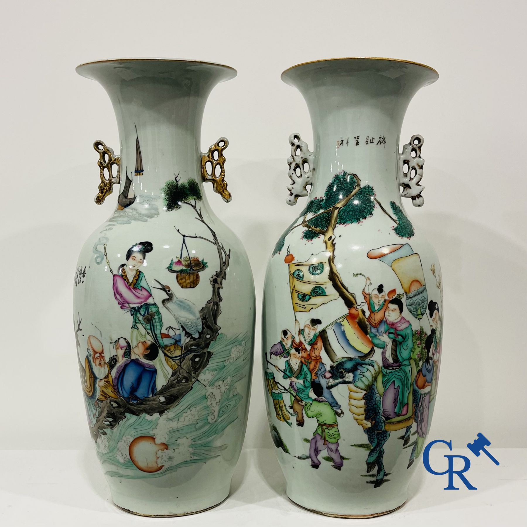 Chinese Porcelain: 2 Chinese vases republic period.