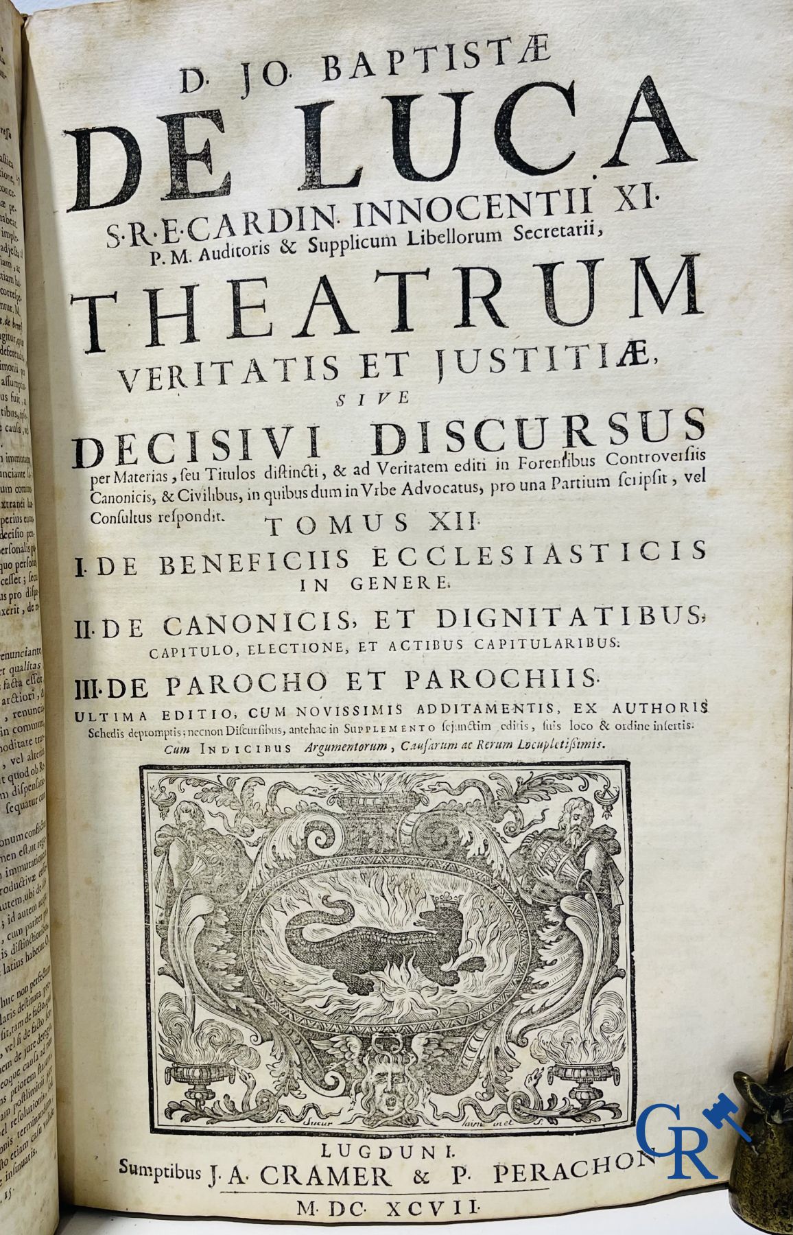 Livres anciens : Giovanni Battista de Luca, Theatrum veritatis et justitiae. J.A. Cramer & Philibert Perachon. 1697.