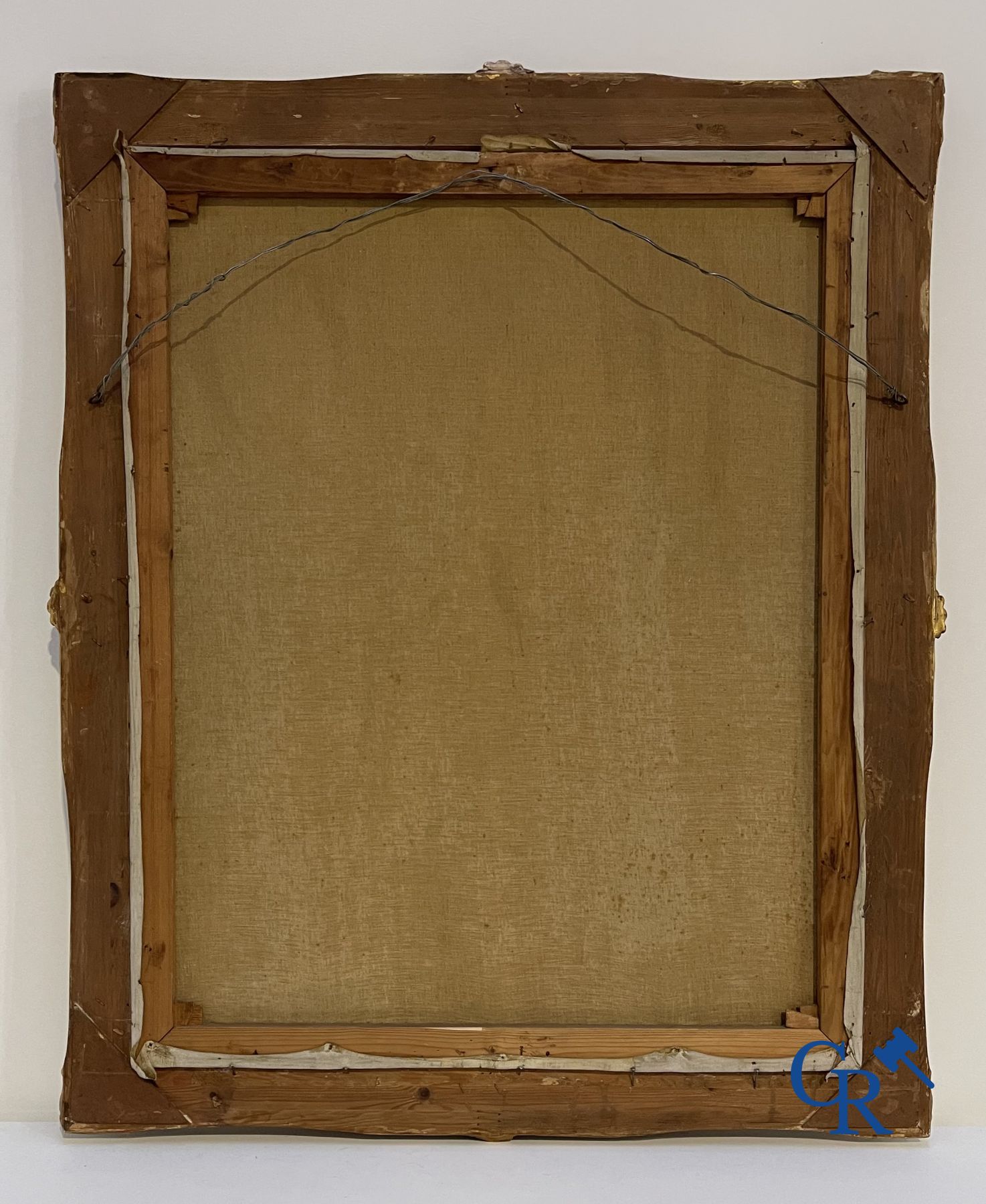 Karel Van Belle : Femme élégante avec lévrier. Huile sur toile.