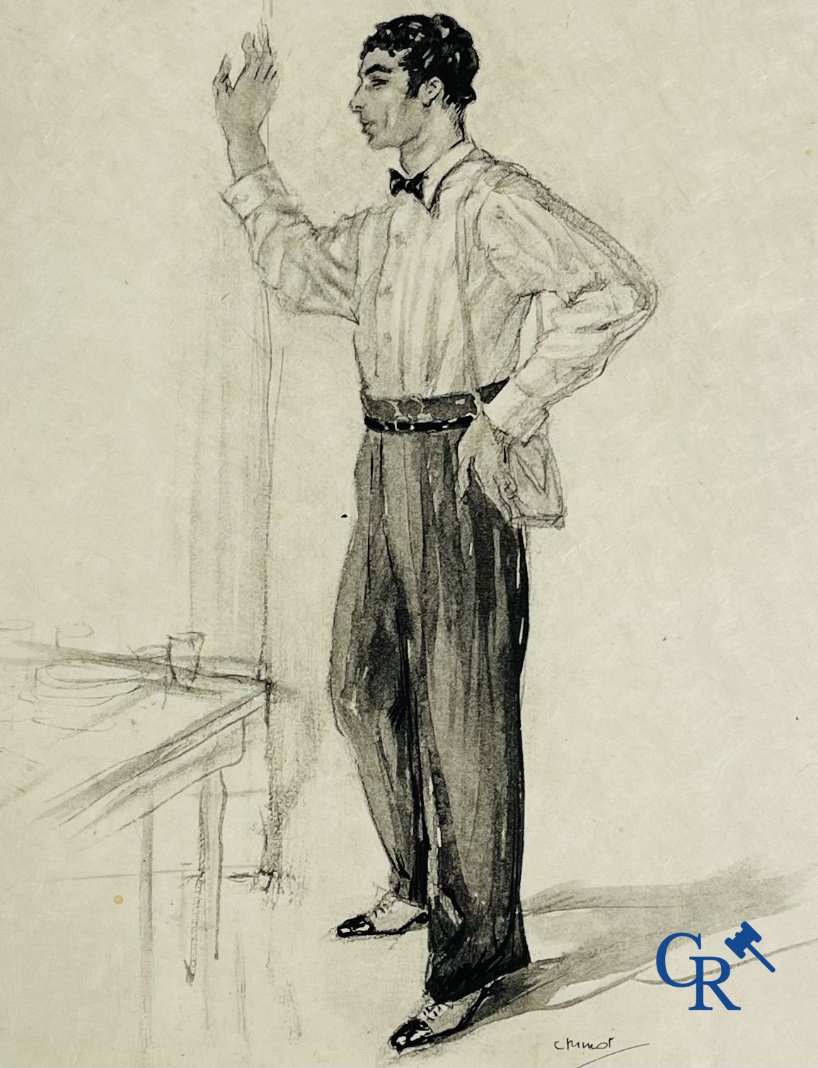 Chimot Edouard (Lille 1880 - Paris 1959) 3 drawings in East Indian ink.