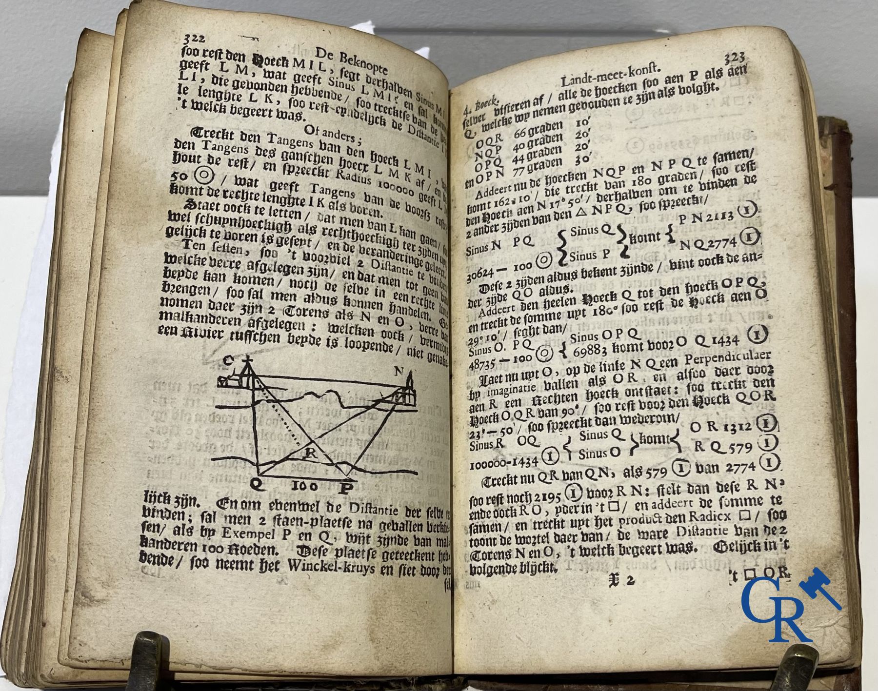 Livres anciens : Mattheus Van Nispen. De Beknopte Lant-Meet-Konst. Chez Mattheus de Vries, à Dordrecht. 1708.