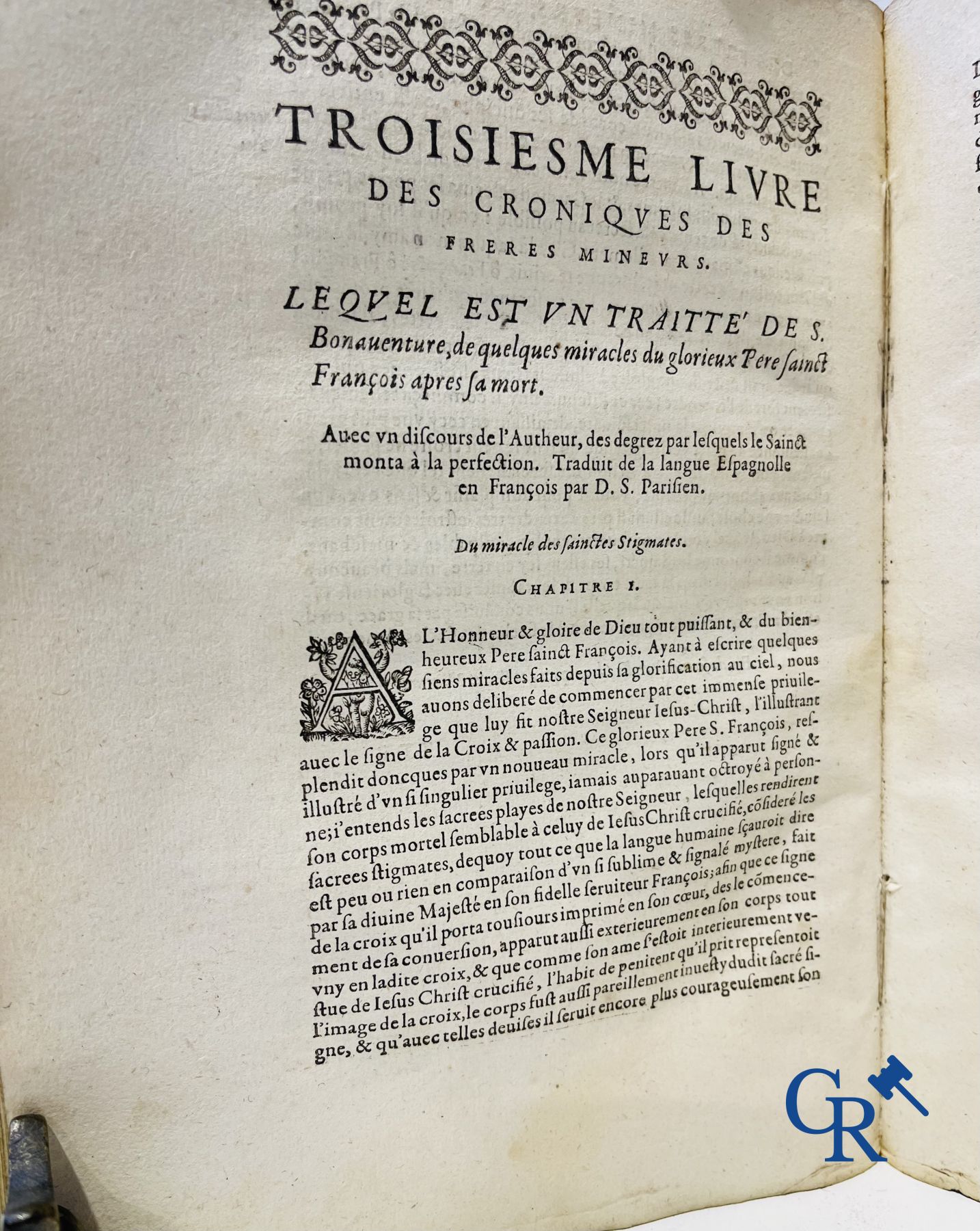 Early Printed Books: Marcos de Lisboa, Chronique et institution de l'ordre du Père S. François, Paris 1608.