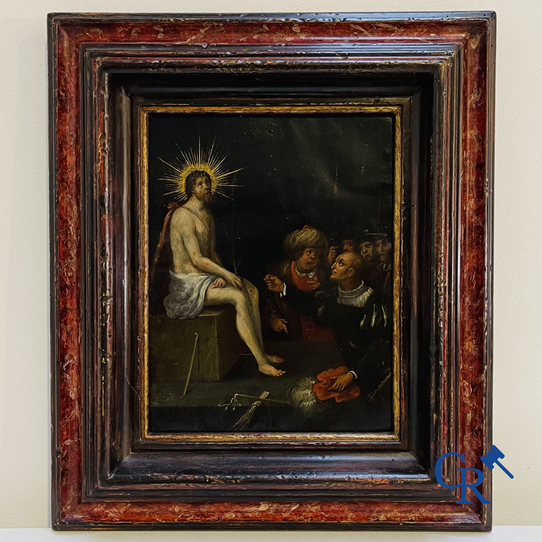 Peinture: Anvers, XVIIème. La moquerie du Christ.