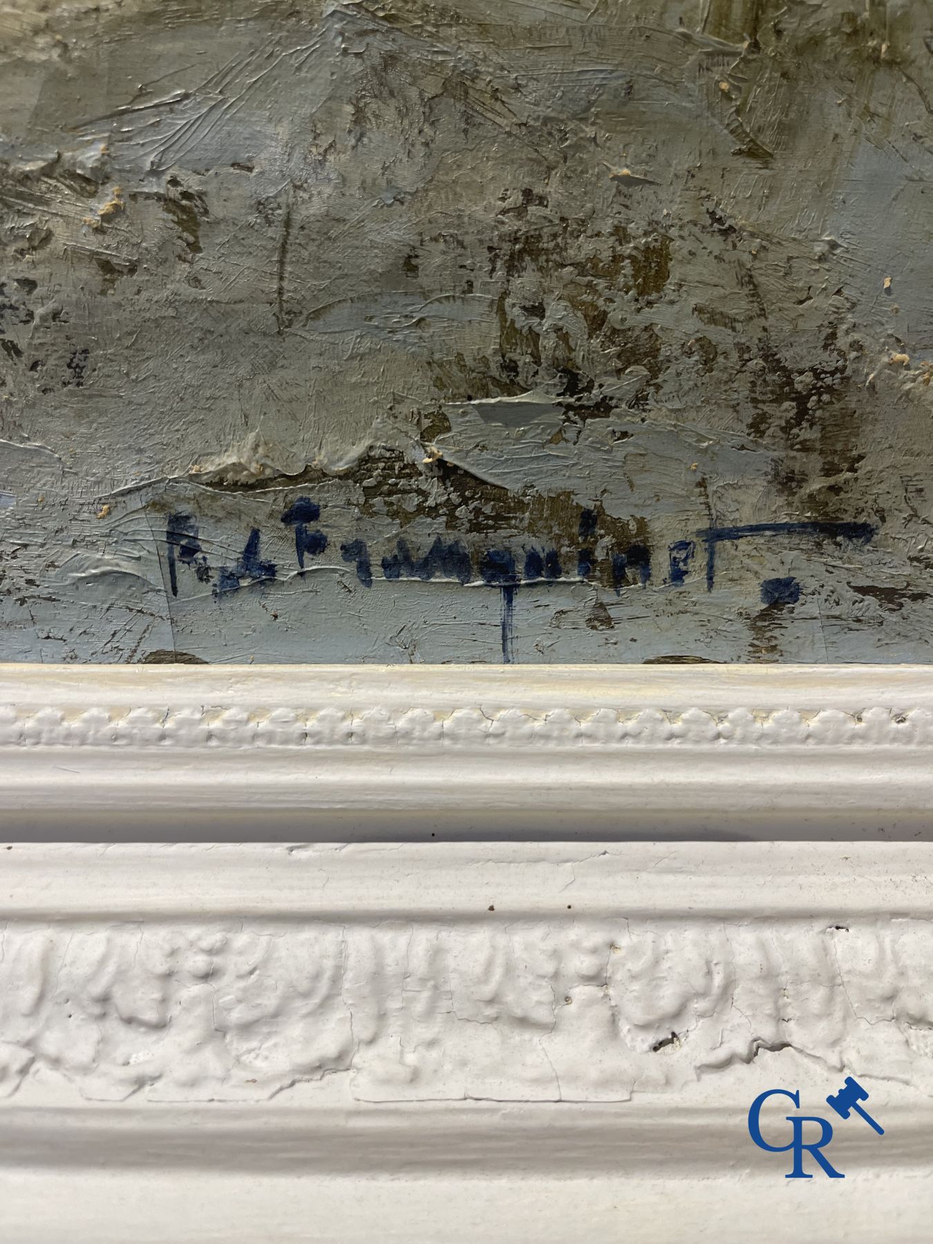 Tableaux: Robert Franquinet (1915 - 1979) huile sur toile. Paysage d'hiver.