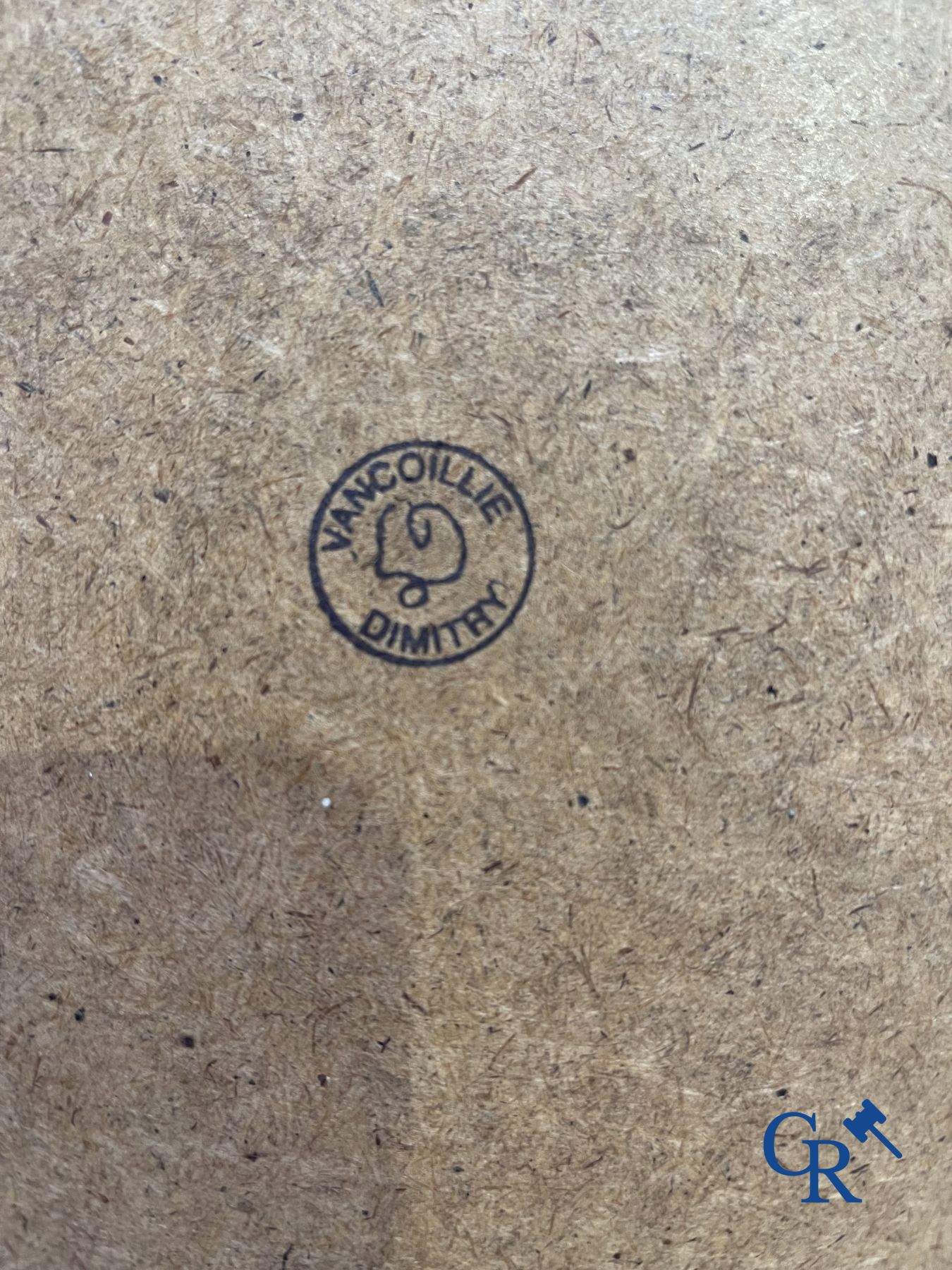 Dimitri Van Coillie: 2 œuvres modernes, huile sur papier et un tirage sur soie signé illisible.