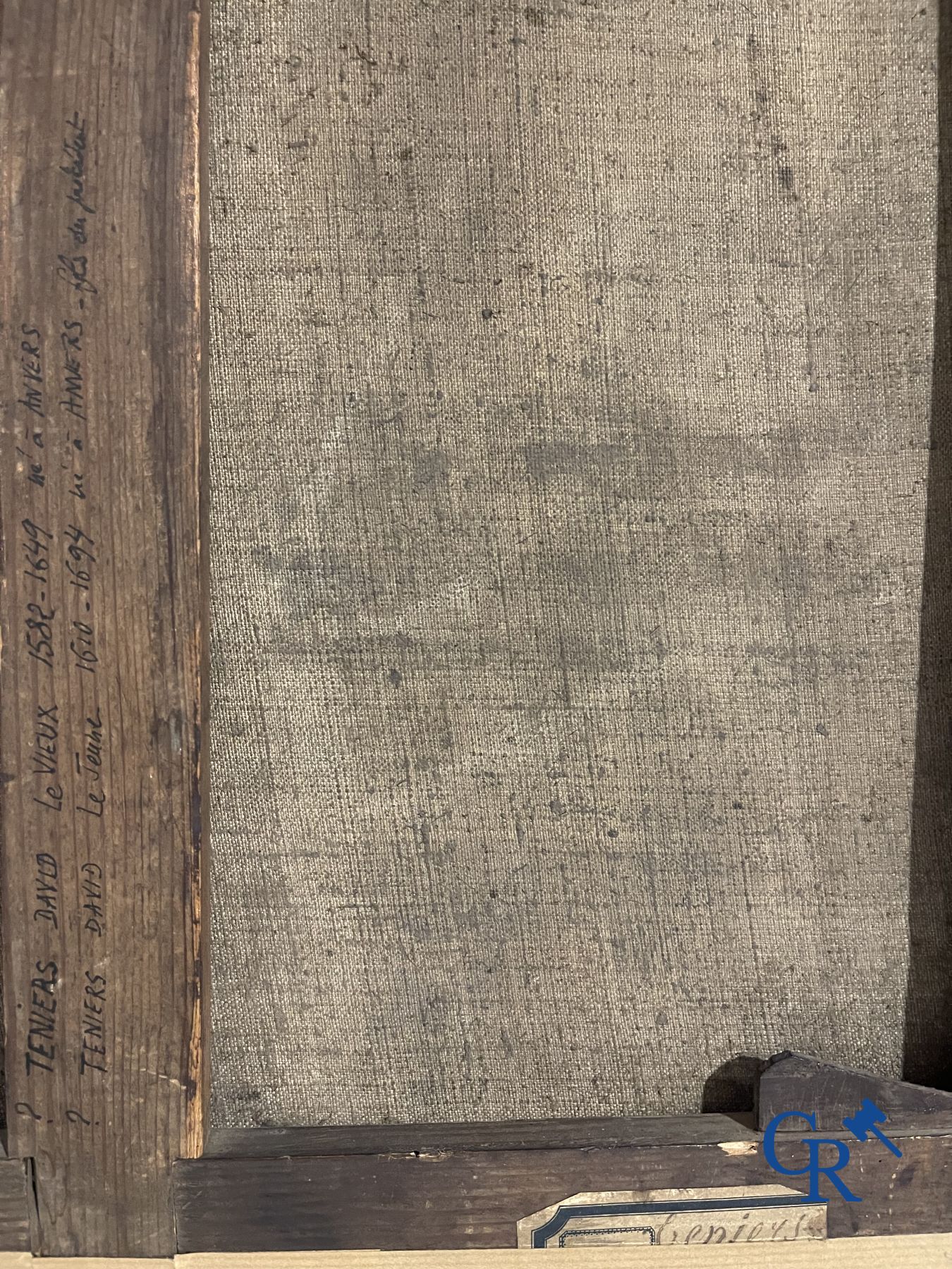 Paintings: 3 paintings after Teniers. oil on canvas.