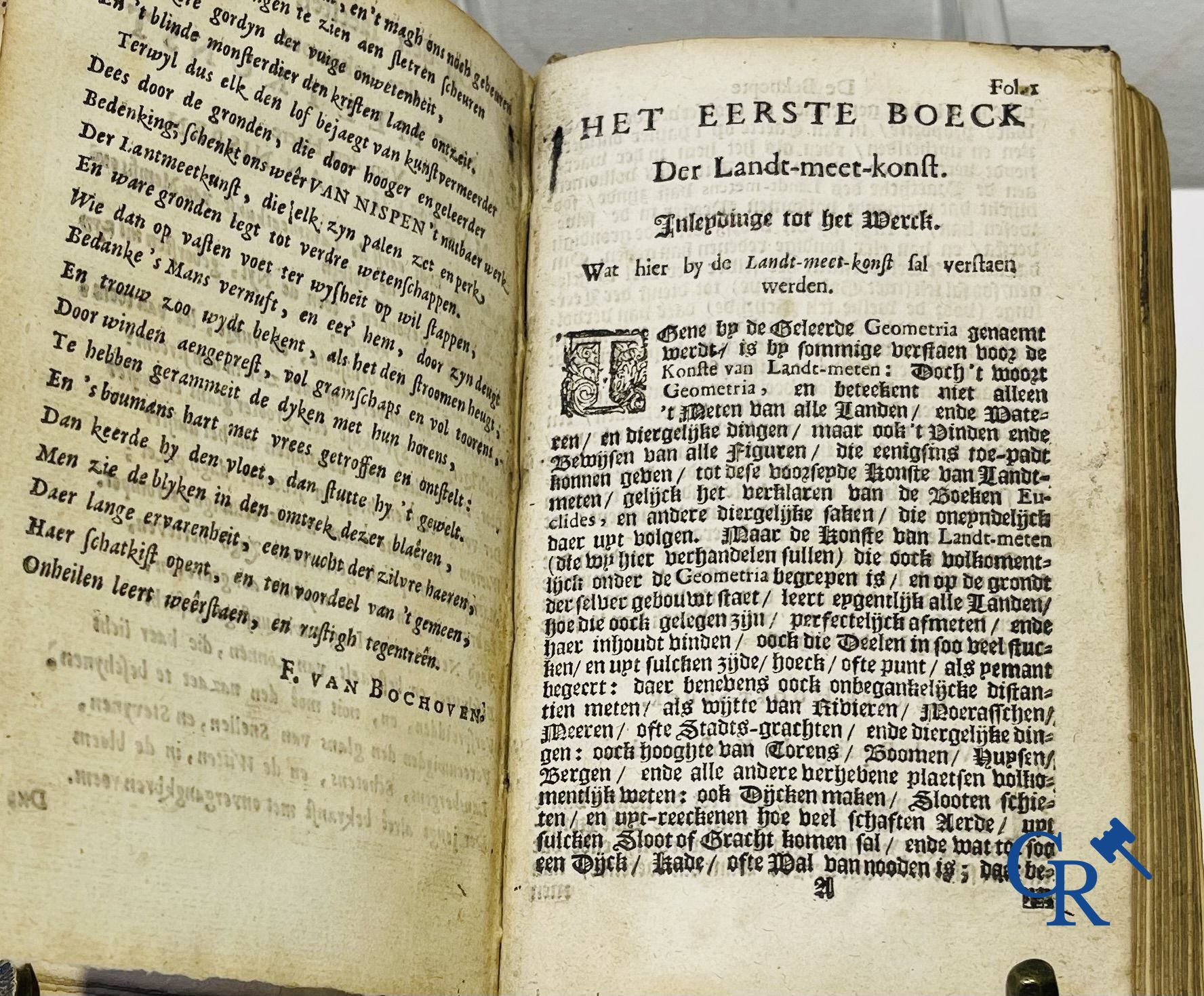 Livres anciens : Mattheus Van Nispen. De Beknopte Lant-Meet-Konst. Chez Mattheus de Vries, à Dordrecht. 1708.