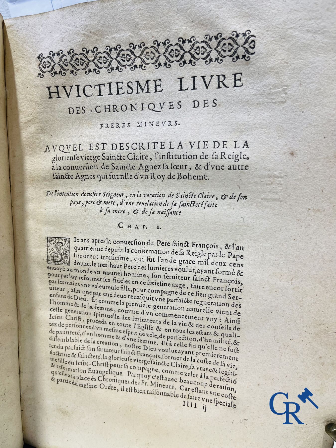 Early Printed Books: Marcos de Lisboa, Chronique et institution de l'ordre du Père S. François, Paris 1608.