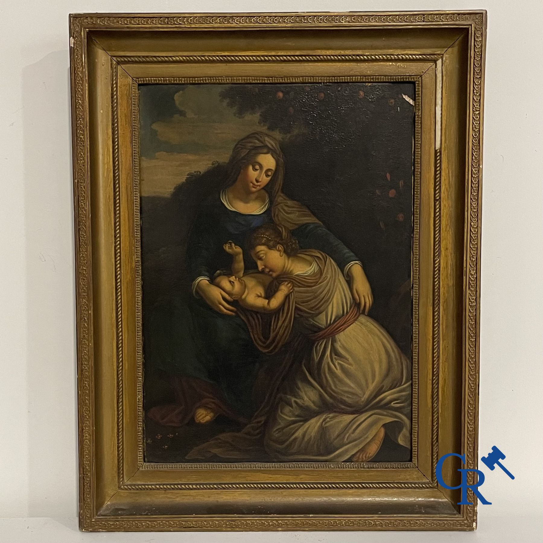 Peinture religieuse: huile sur panneau. 17ème-18ème siècle.