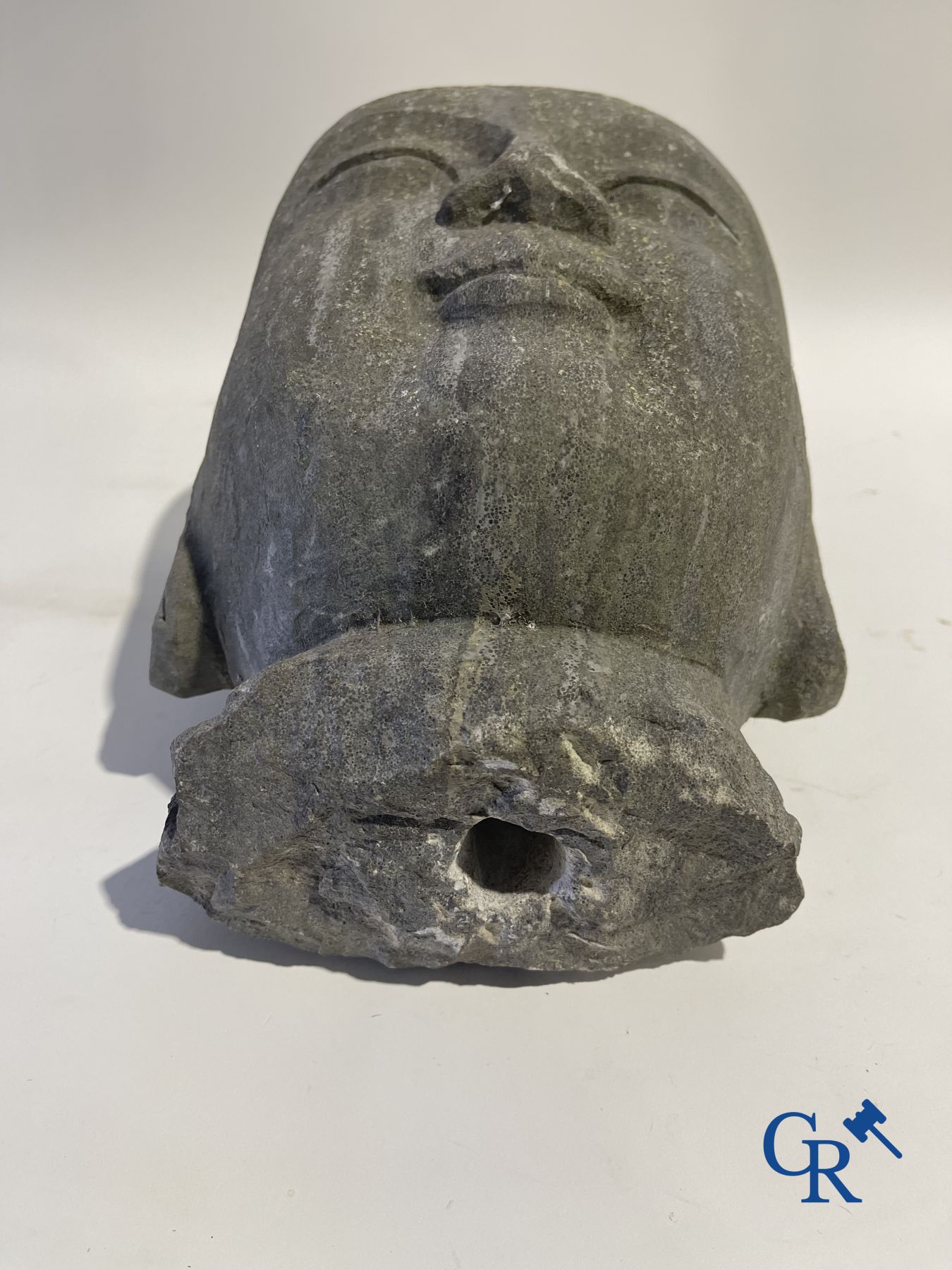 Imposing Asian head of a monk.