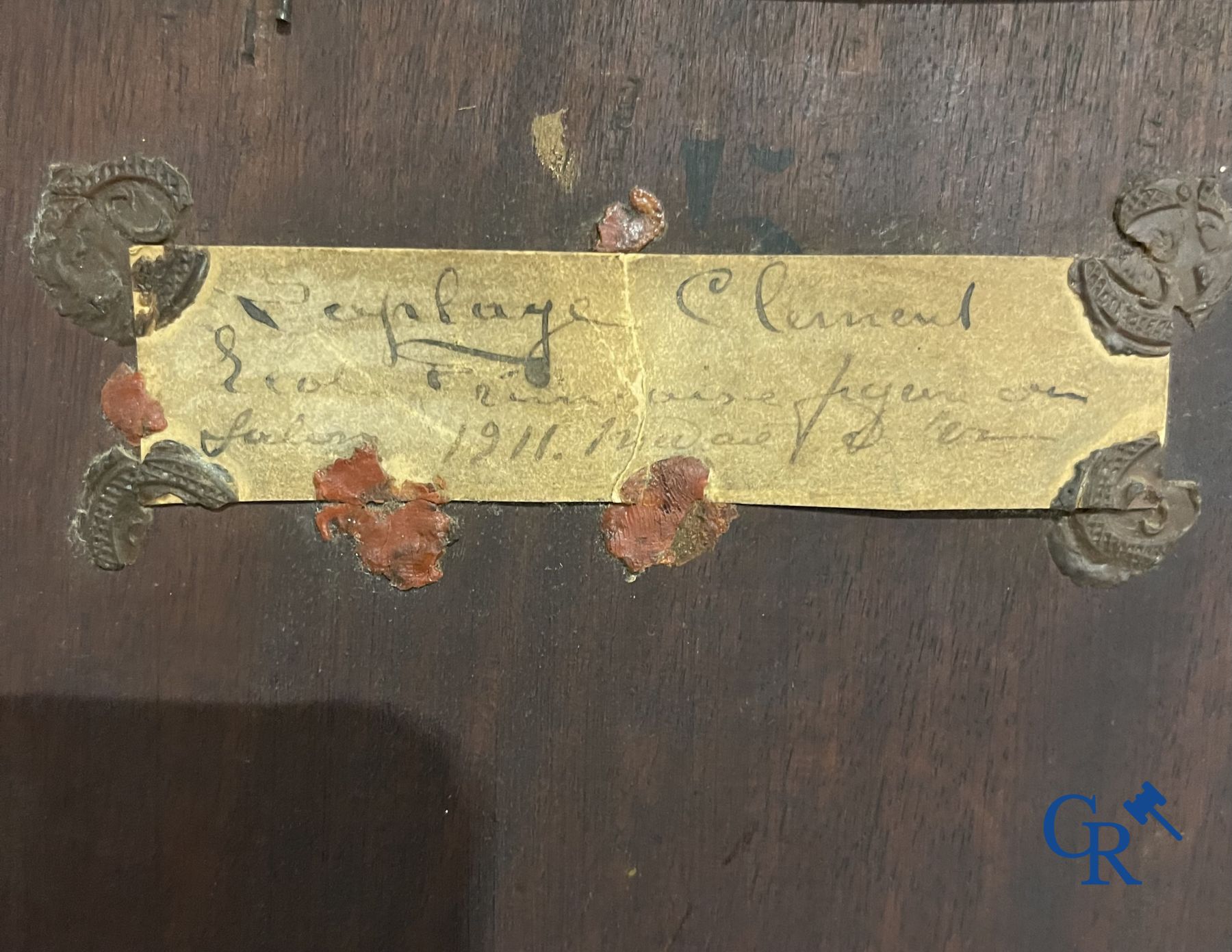 Paintings: Clément Laplage. Oil on panel. 3 Hunting still lifes.