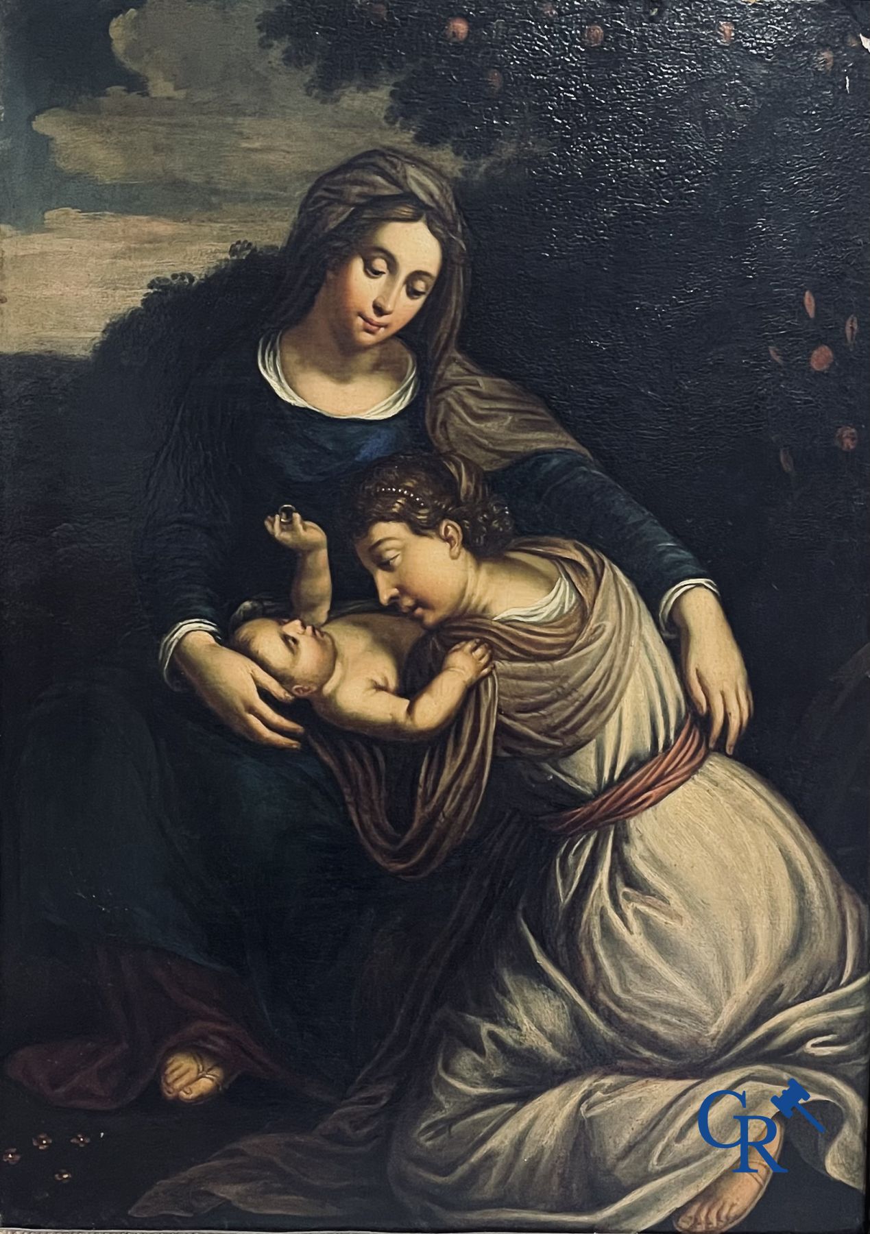 Peinture religieuse: huile sur panneau. 17ème-18ème siècle.