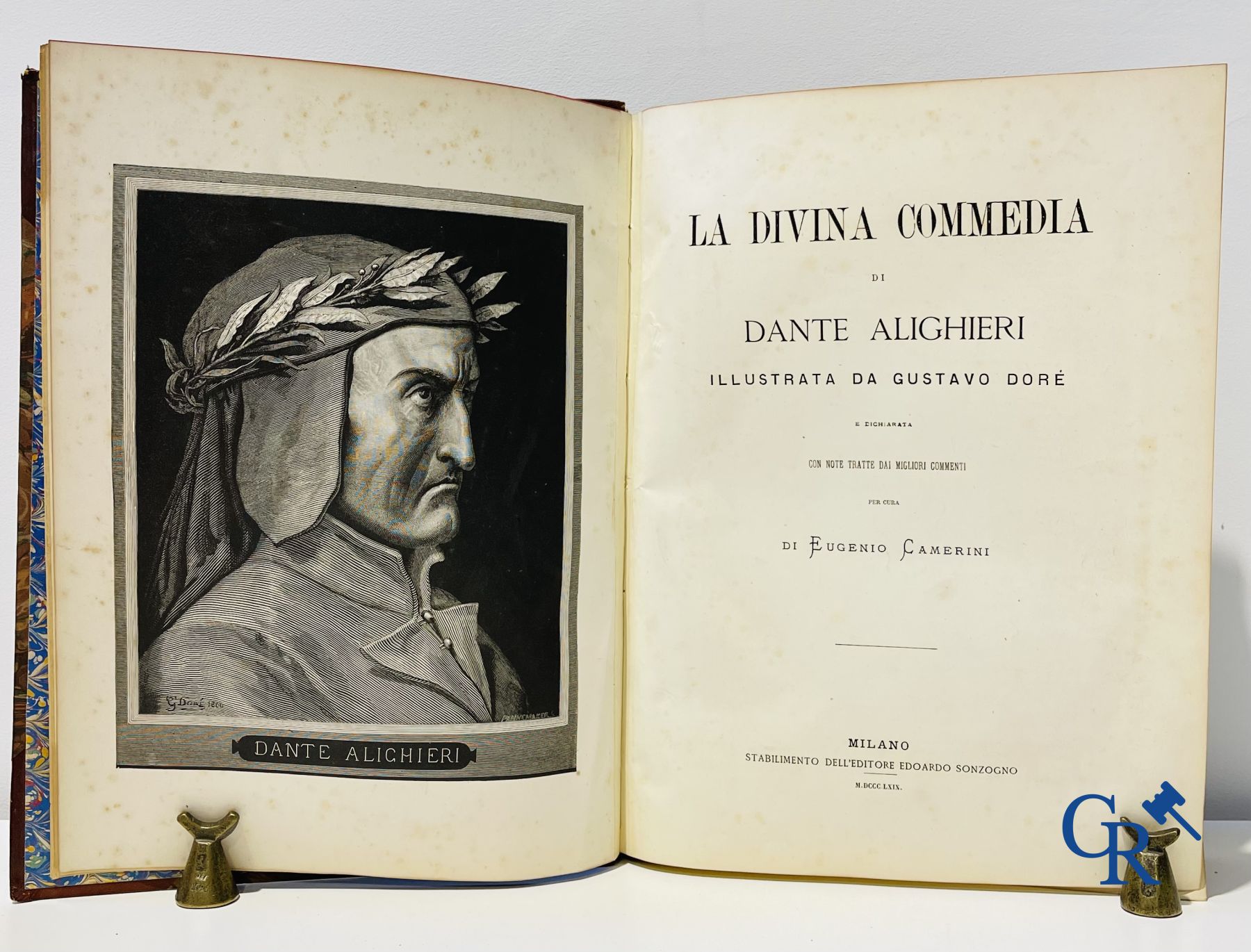Livres : Rabelais François, Œuvres de Rabelais, Illustrations de Gustave Doré. Dante Alighieri, La Divina Commedia.