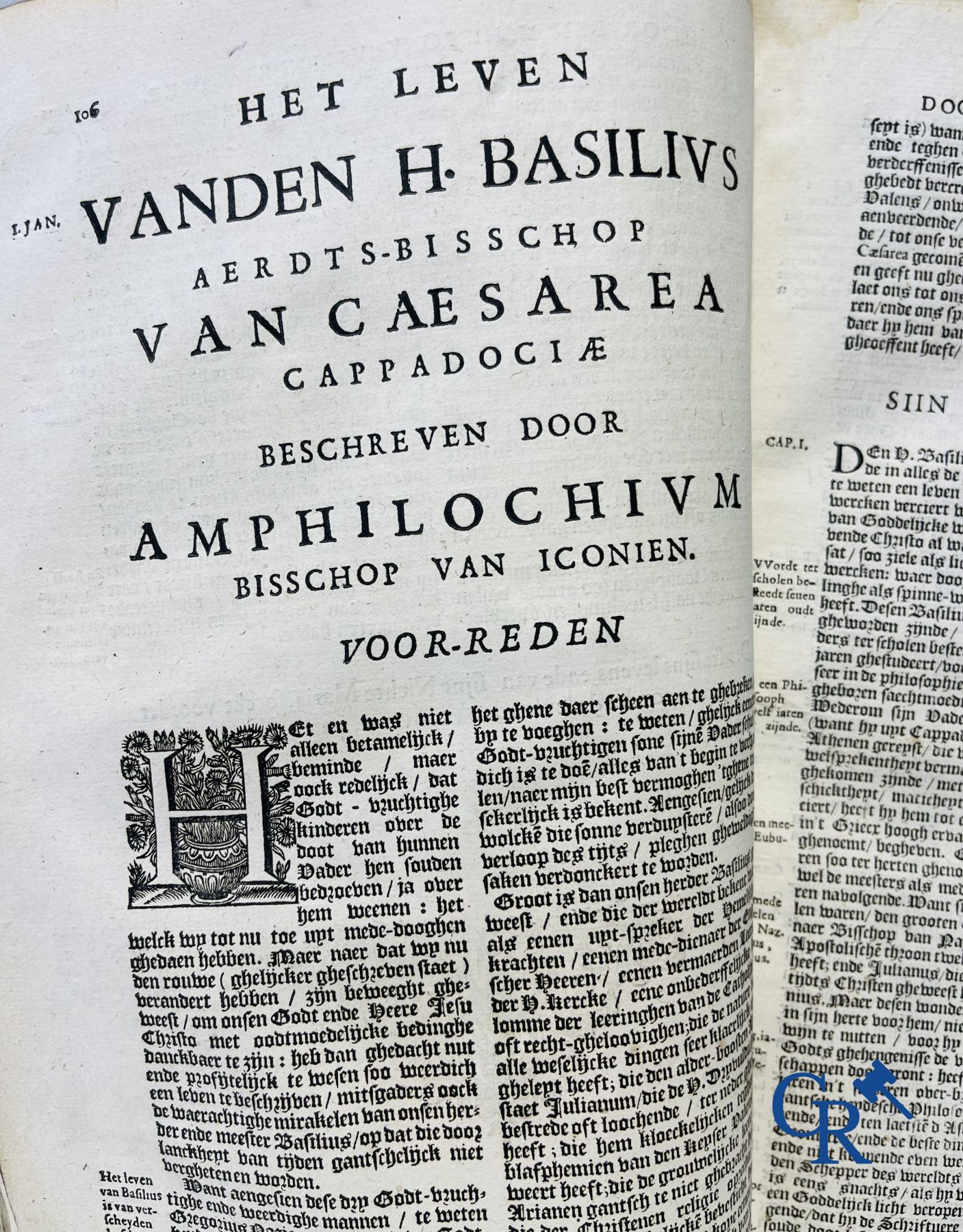 Livres anciens : Rosweydus, Heribertus. Het Leven ende spreucken der Vaderen décrit par saint Jérôme. 1643.