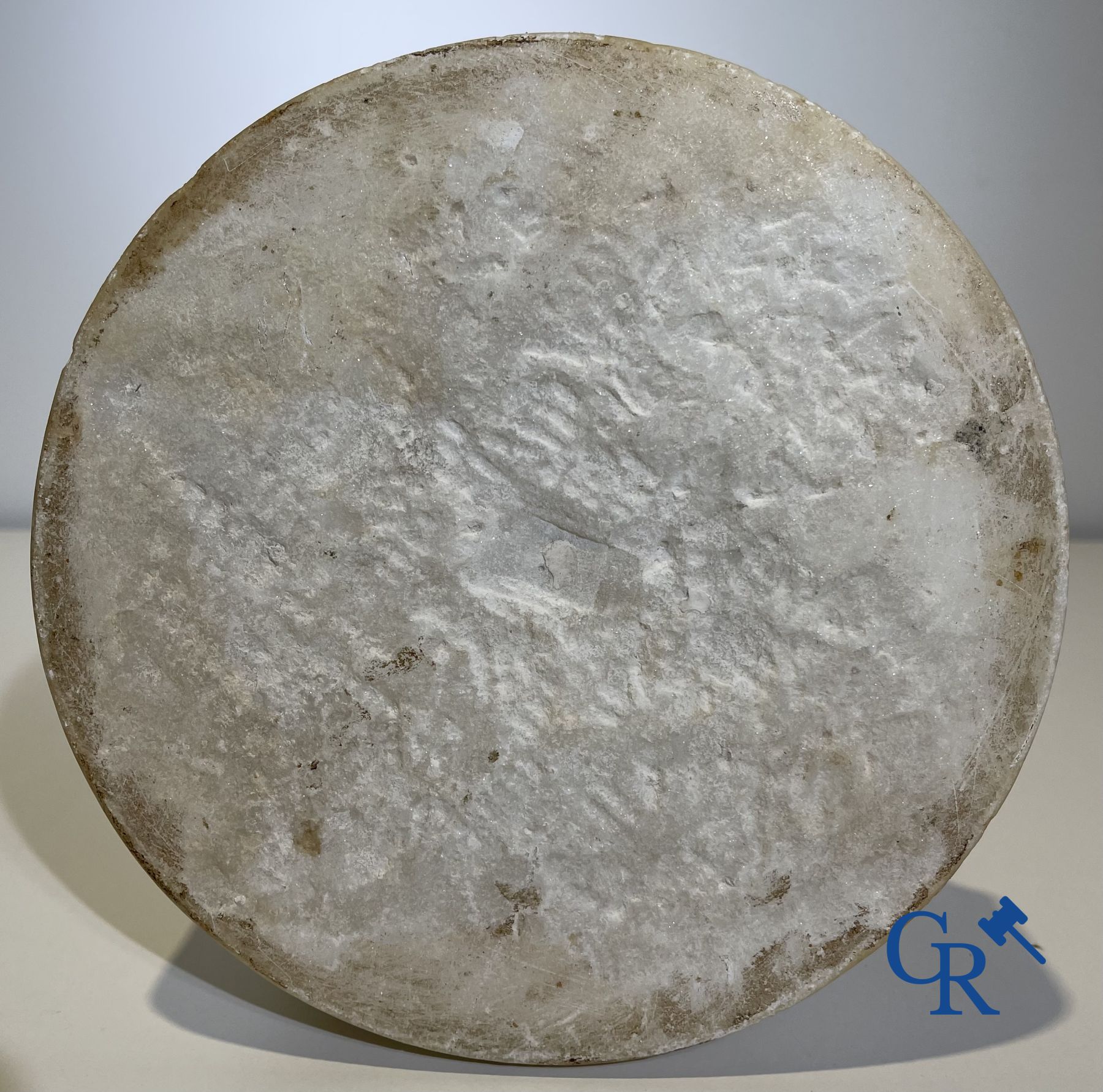 Marble statue after Etienne Maurice Falconnet. Venus and Cupid. 19th century. Signed Falconnet.