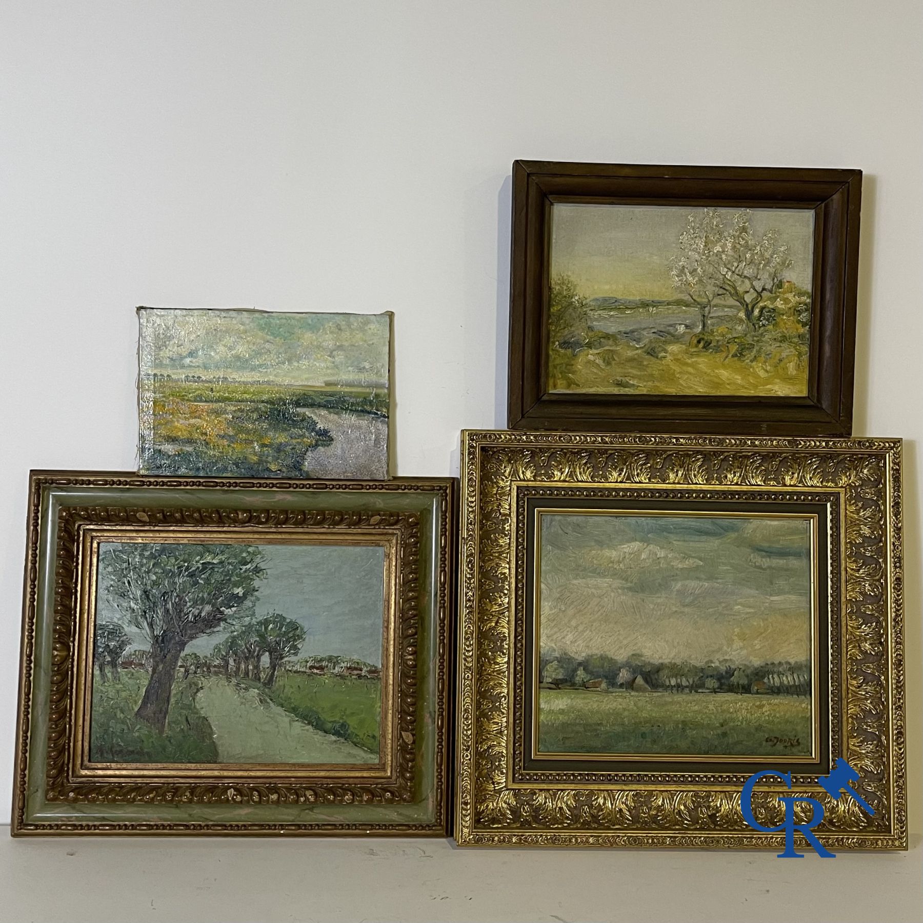 4 Peintures de paysage.