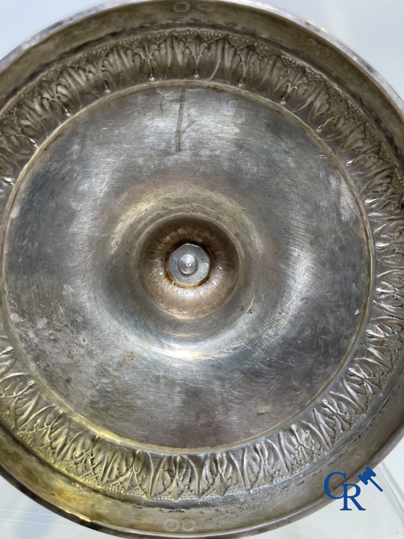 Silver: Pair of silver candlesticks probably Namur, Jean-Baptiste Fallon.