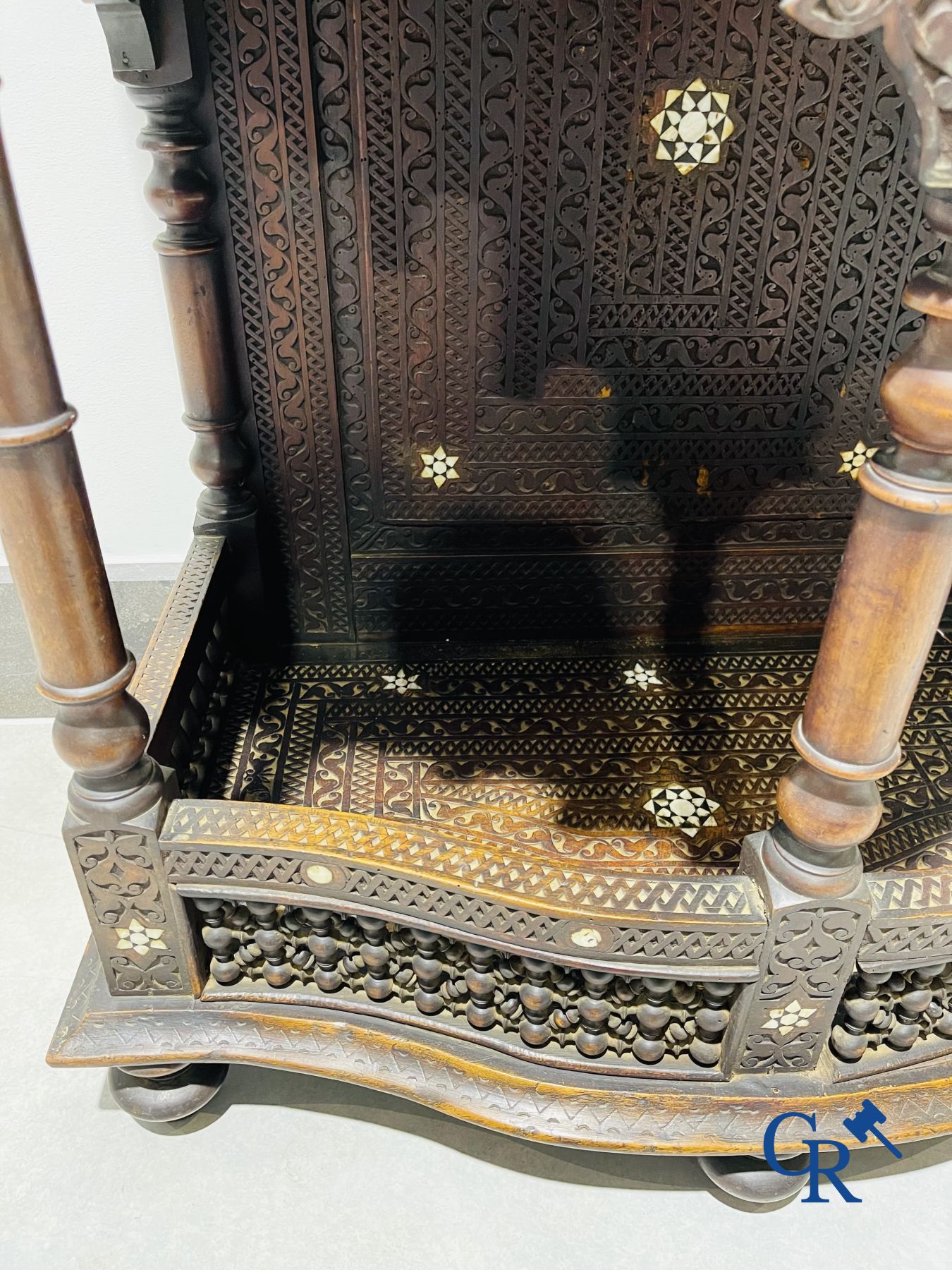 Sculpted furniture with inlays of ebony and mother-of-pearl. Syria, early 19th century.