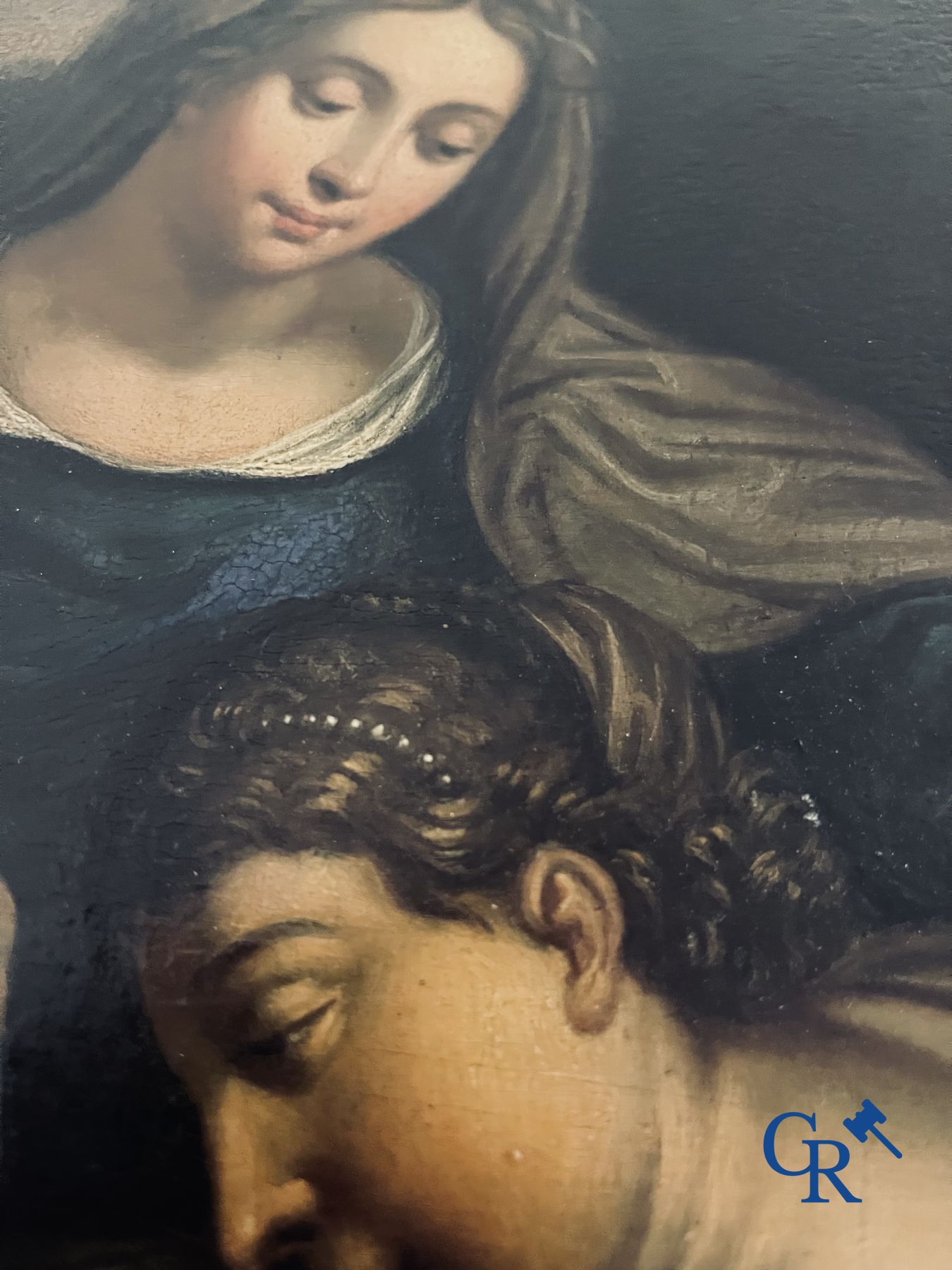 Peinture religieuse: huile sur panneau. 17ème-18ème siècle.