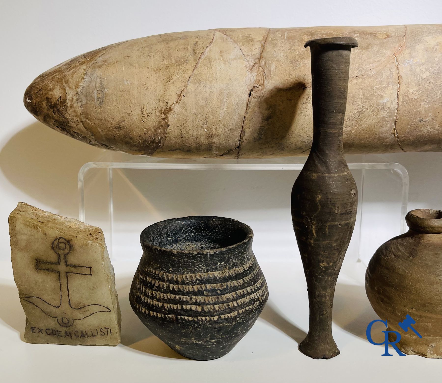 A collection of archaeological finds mainly in pottery.