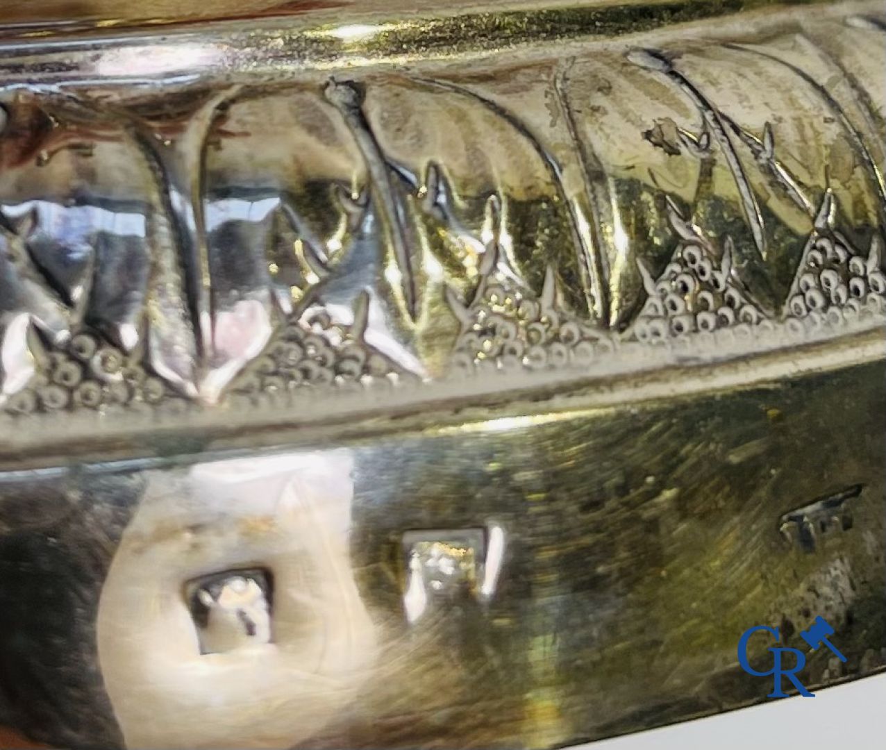 Silver: Pair of silver candlesticks probably Namur, Jean-Baptiste Fallon.