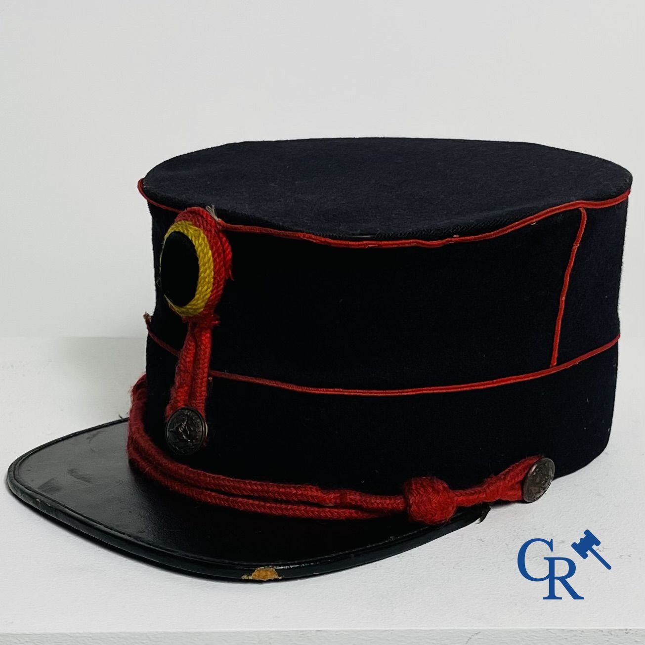 Civil Guard Belgium (1830 - 1914). Kepie of the Guard Civique and 3 kepies of the Belgian police/gendarmerie.