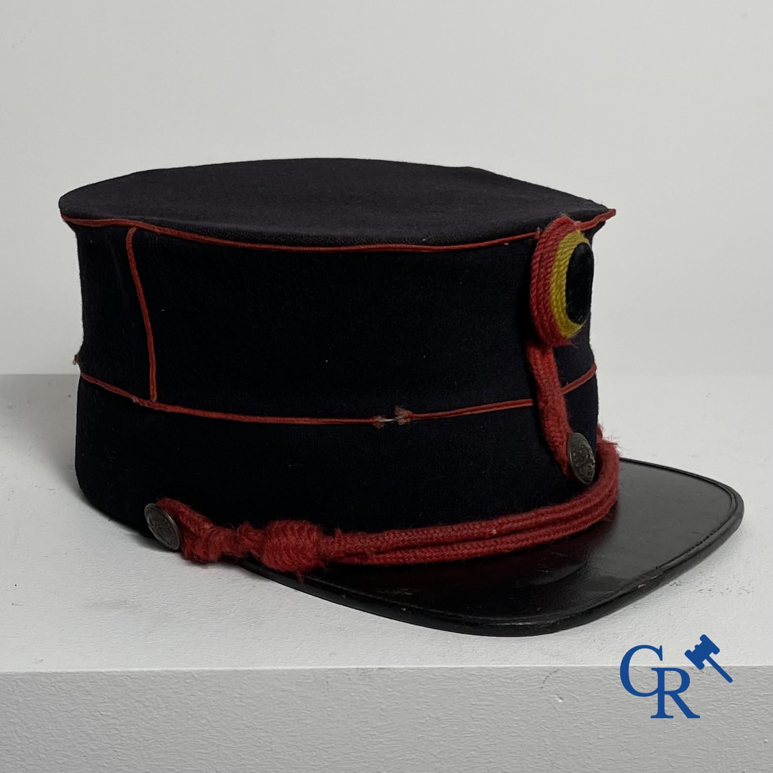 Civil Guard Belgium (1830 - 1914). Kepie of the Guard Civique and 3 kepies of the Belgian police/gendarmerie.