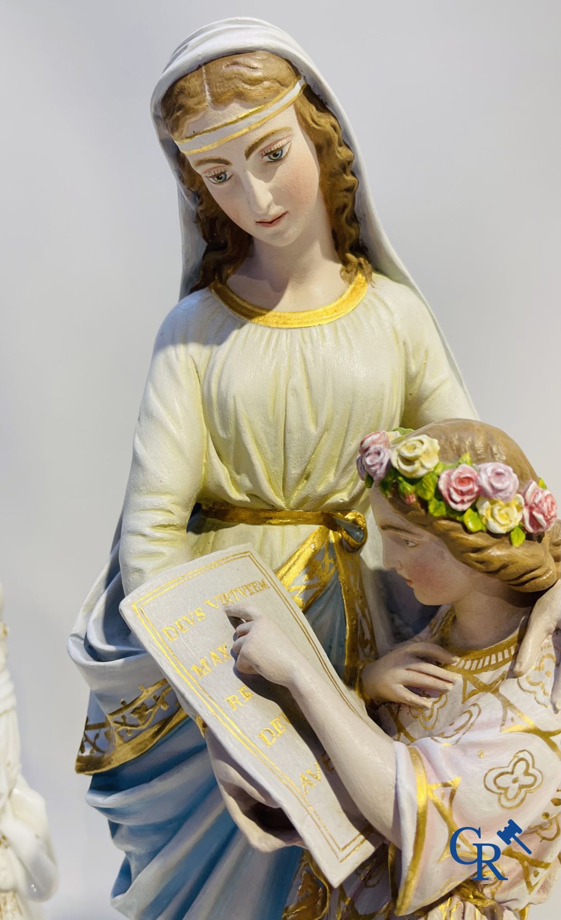 A various lot holy water barrels, shrines and others in porcelain and biscuit.