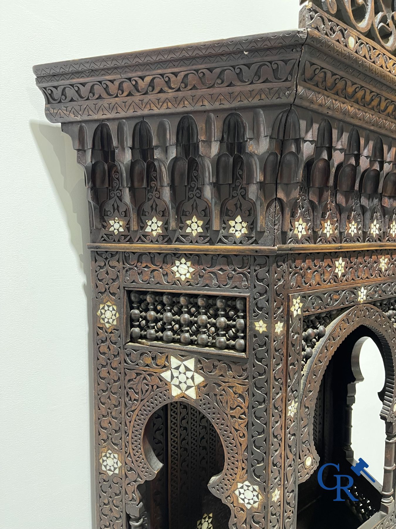 Sculpted furniture with inlays of ebony and mother-of-pearl. Syria, early 19th century.