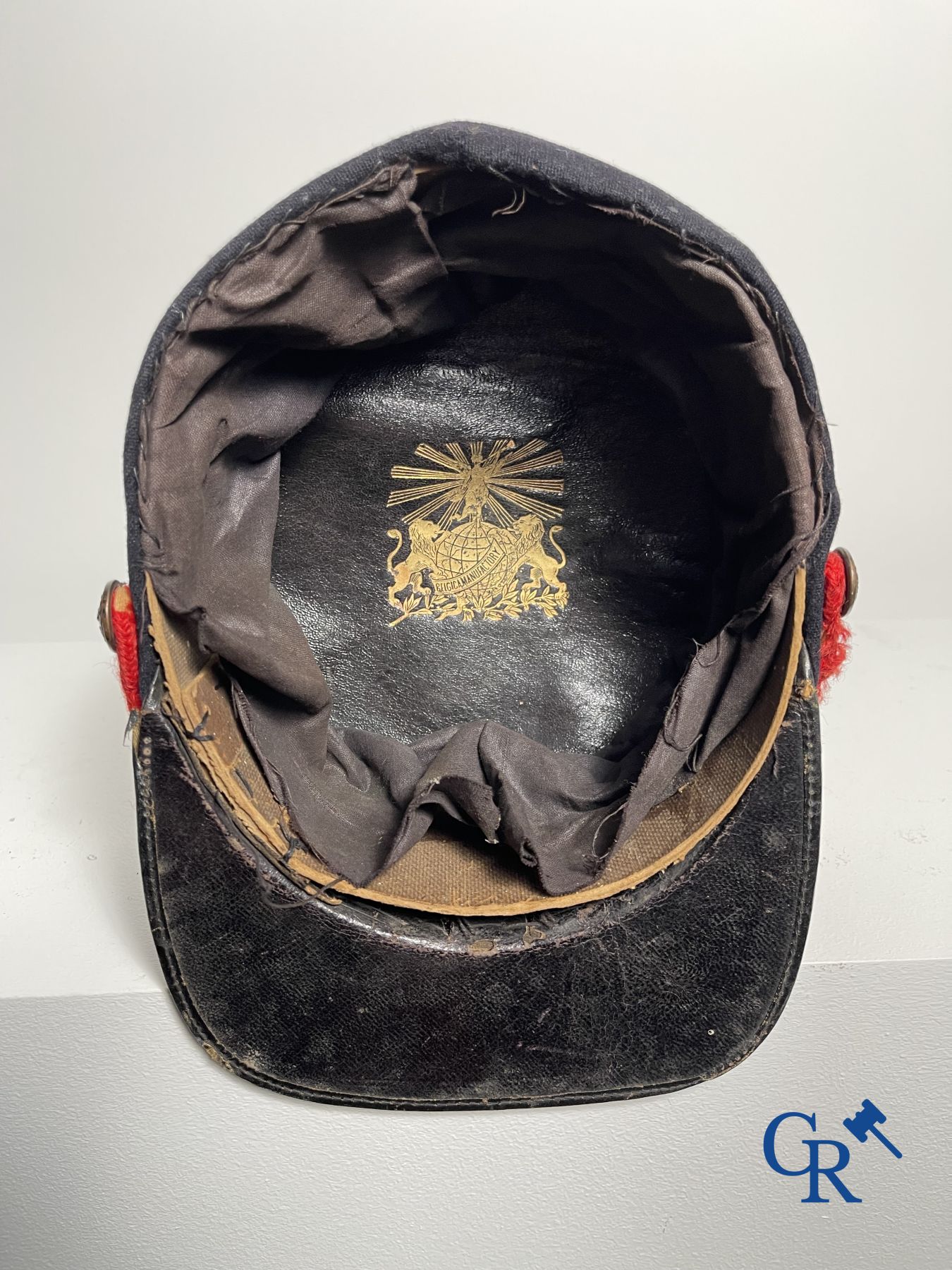 Civil Guard Belgium (1830 - 1914). Kepie of the Guard Civique and 3 kepies of the Belgian police/gendarmerie.