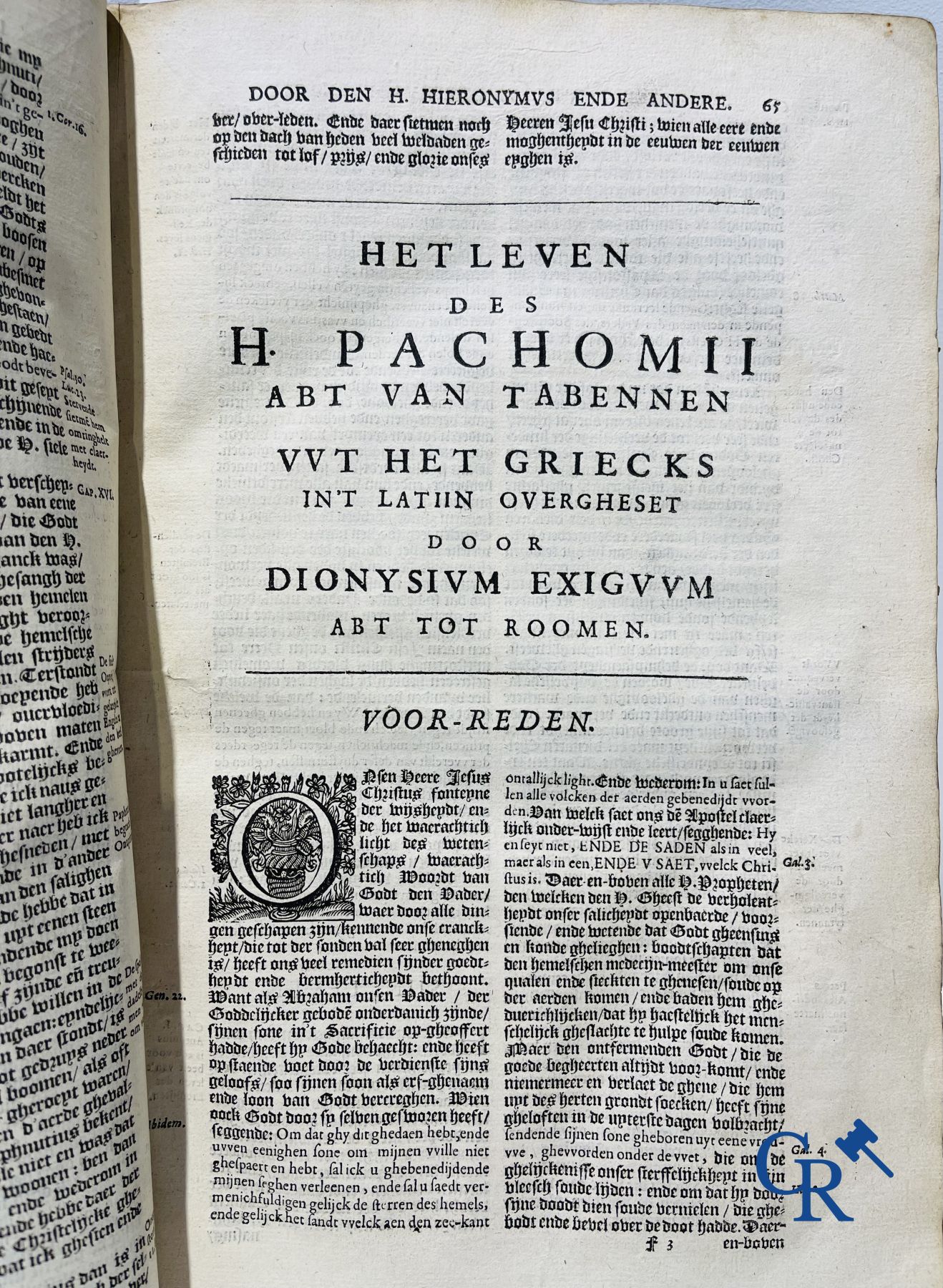 Livres anciens : Rosweydus, Heribertus. Het Leven ende spreucken der Vaderen décrit par saint Jérôme. 1643.