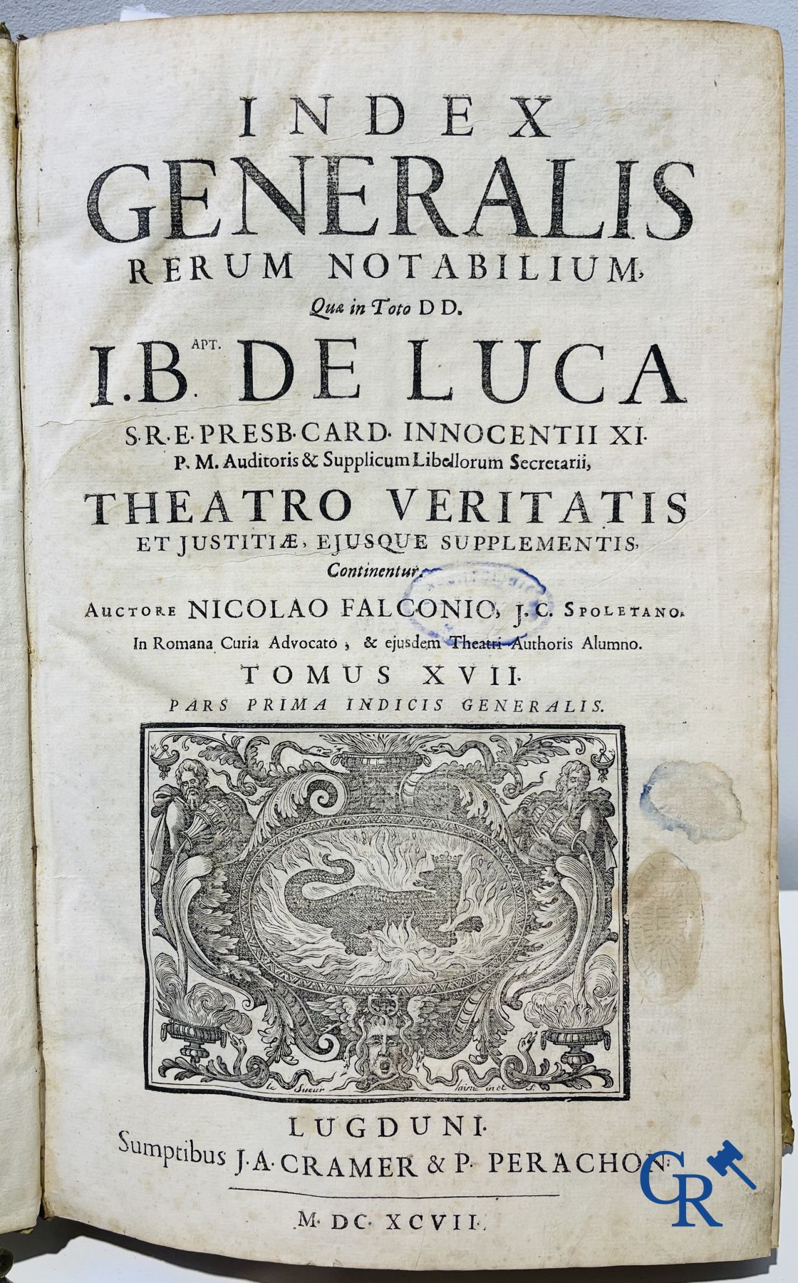 Livres anciens : Giovanni Battista de Luca, Theatrum veritatis et justitiae. J.A. Cramer & Philibert Perachon. 1697.